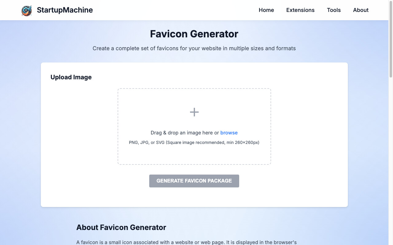 Favicon Generator Tool