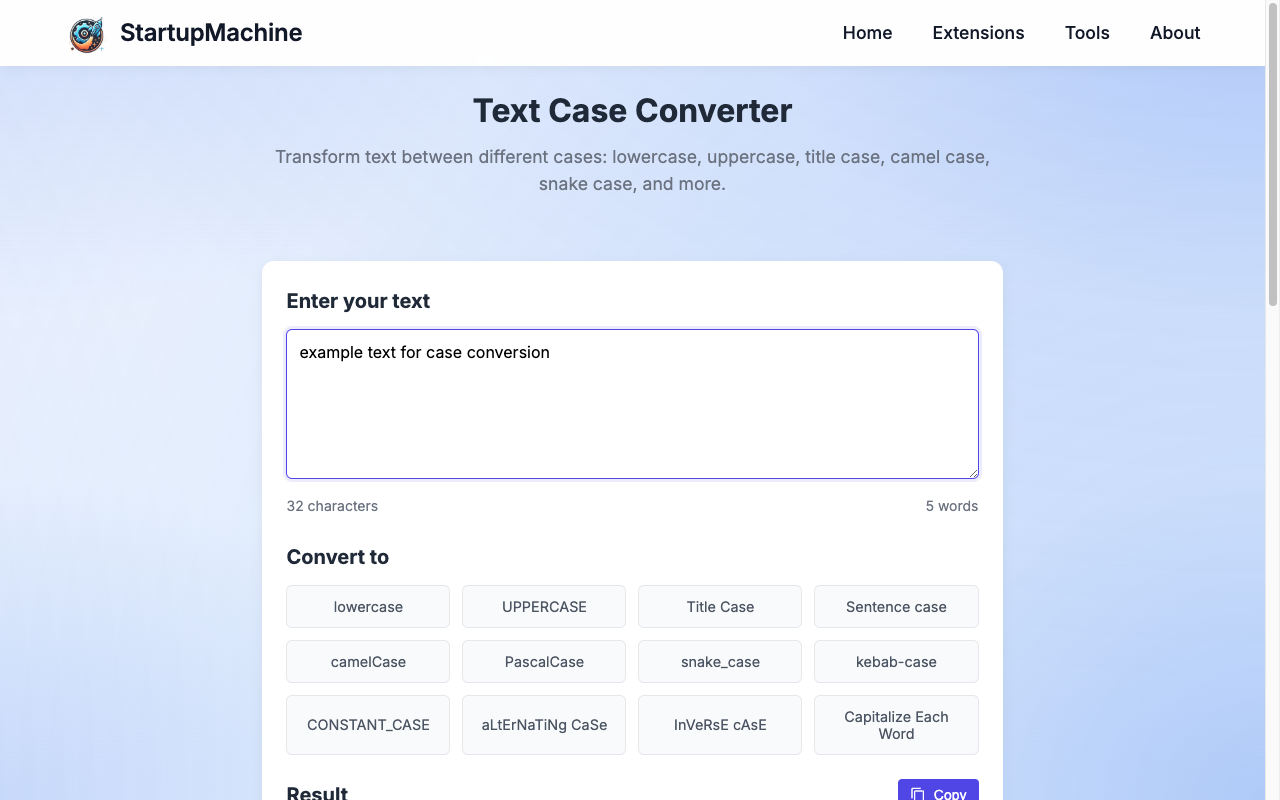 Text Case Converter with input text